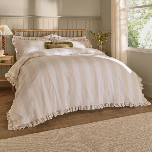 Wylder Birdie Stripe Duvet Cover Set Bay Oat / Milk pillow case pair (std size 50cm x 75cm) Oat / Milk