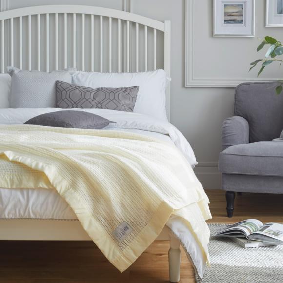John Atkinson Atkincel Wool Cellular Blanket Single: 180cm x 230cm White