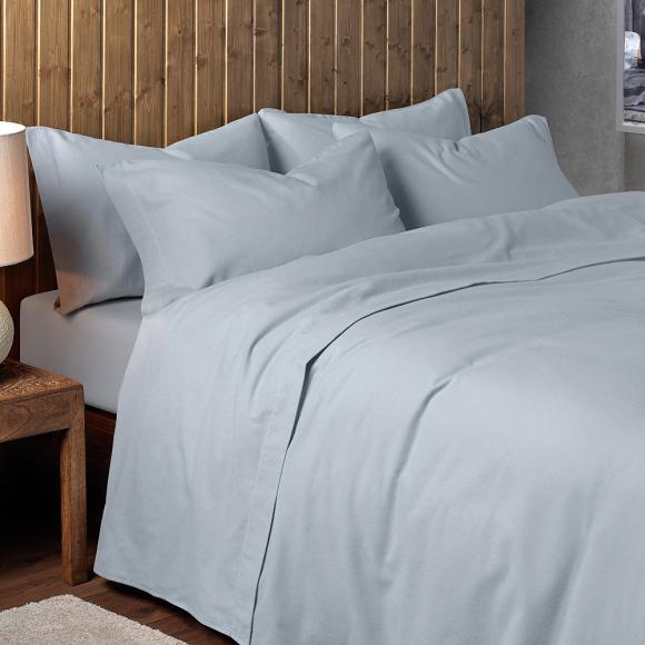 Design Port Pre Shrunk European Flannelette Flat Sheet  Double Flat Sheet Cream