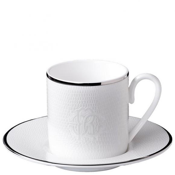 Roberto Cavalli Lizzard Platin Espresso Cup and Saucer (6) Espresso cup and saucer (6) RCHPLIP12 Platin