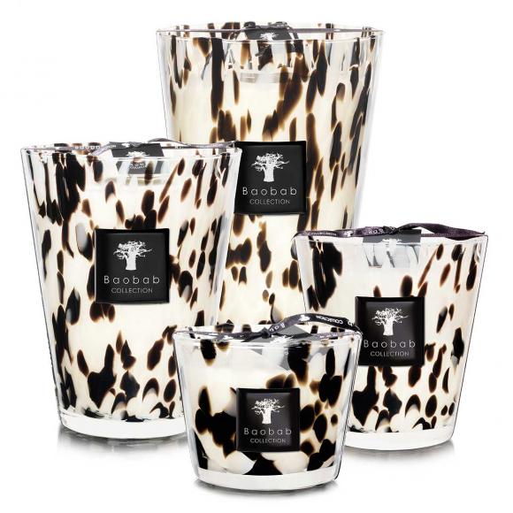 Baobab Collection Pearls Black Candle - Pearls Collection  Max 16, 150 hours Black
