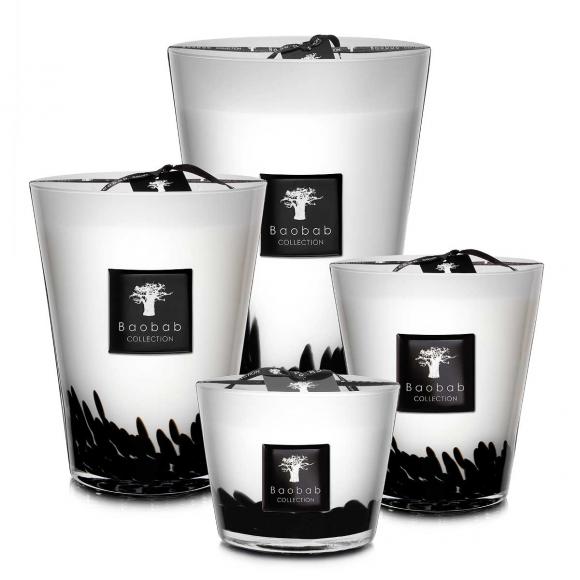 Baobab Collection Feathers Candle - Feathers Collection  Max 24, 400 hours Black