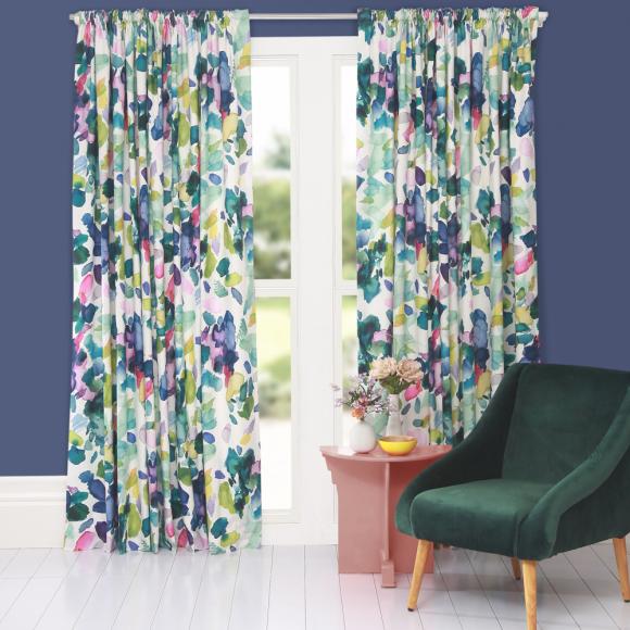 Bluebellgray Palette lined curtains pair of curtains, each curtain 228cm wide x 182cm drop multi