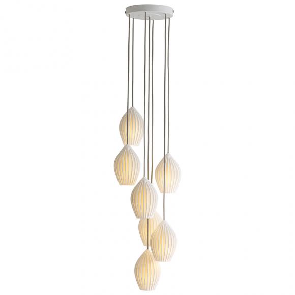 Original BTC Fin Pendant Grouping of 7 grouping of 7 pendant FP550N/7 White