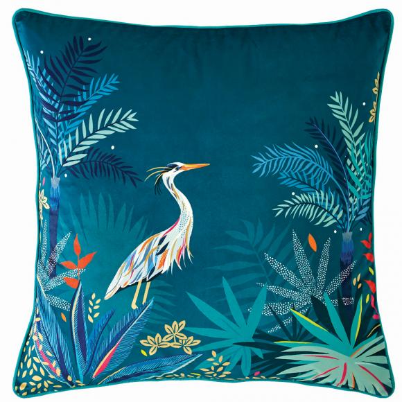 Sara Miller Heron Teal Cushion Cushion 50/50cm Teal