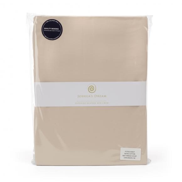 Joshua's Dream Purity 300 Satin Cream Fitted Sheet single 90/190cm cream