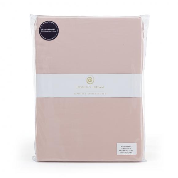 Joshua's Dream Purity 300 Satin Pink Fitted Sheet single 90/190cm pink