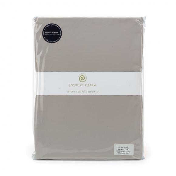 Joshua's Dream Purity 300 Satin Silver Fitted Sheet single 90/190cm Silver