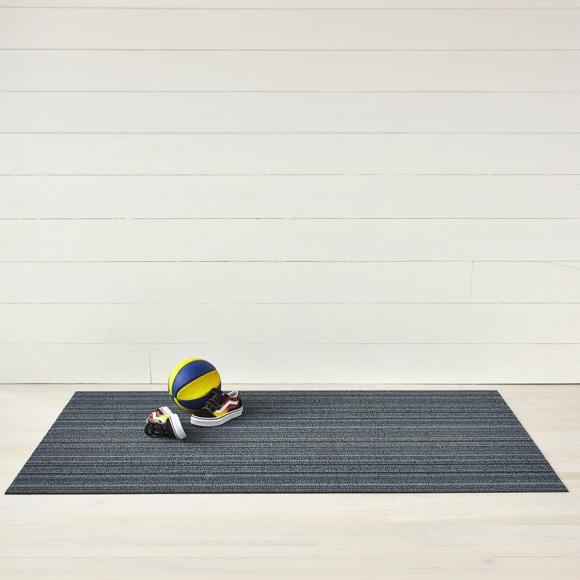 Chilewich Skinny Stripe Blue Shag Mat Utility Mat 61cm x 91cm blue