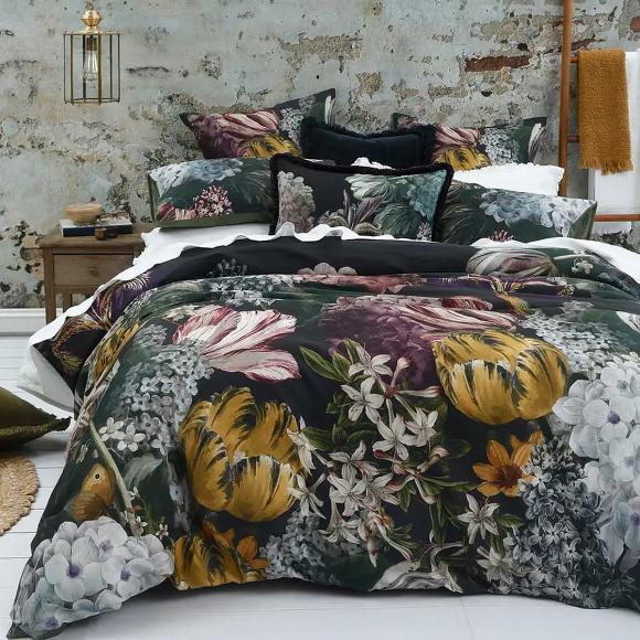 MM Linen Julia Duvet Cover Set double duvet cover set (with 2 pillowcases) dark multi