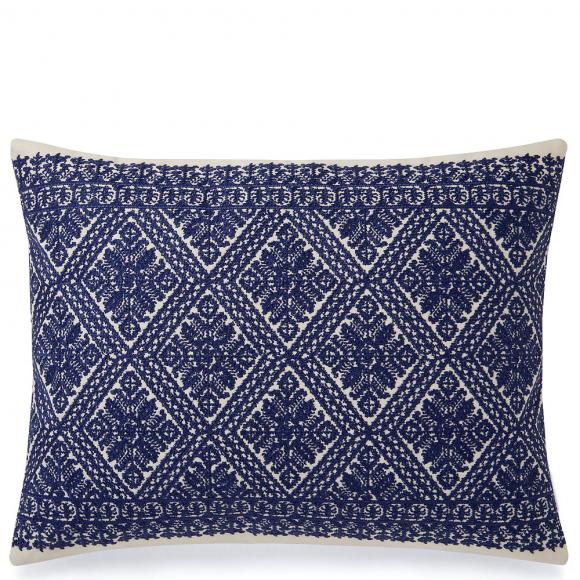 Ralph Lauren Home Haywood Cushion Cover cushion case 38/50cm cream with denim embroidery