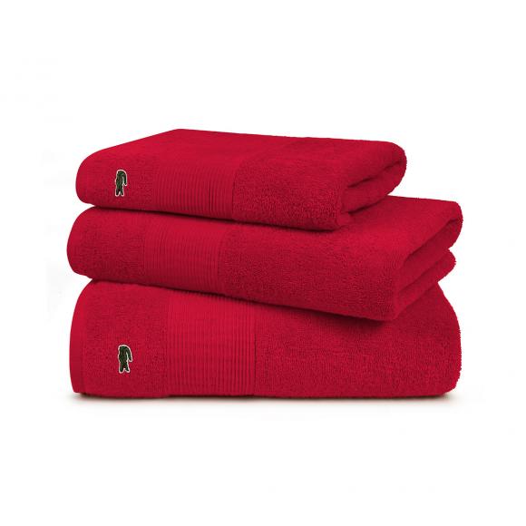 Lacoste L Le Croco Towel Rouge Wash Mitt Rouge