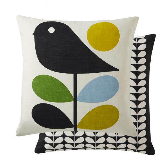 Orla Kiely Early Bird Cushion Duck Egg filled cushion 45/45cm duck egg