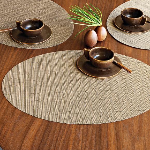 Chilewich Bamboo Oval Placemat Bamboo Oval Table Mat chalk