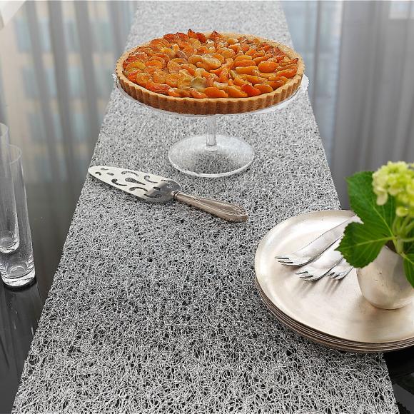 Chilewich Metallic Lace Runner Metallic Lace Runner 33cm X 178cm silver