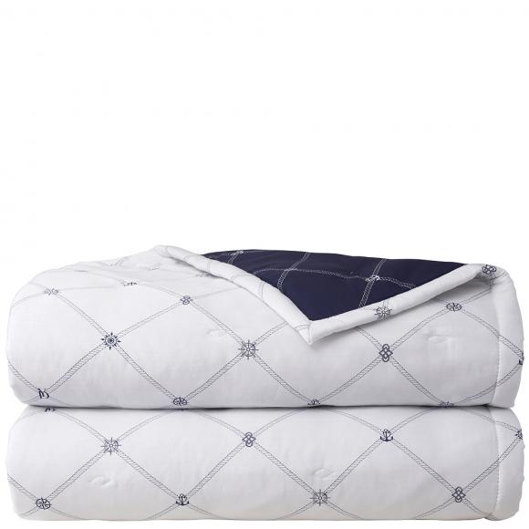 Yves Delorme Encre Bedcover single bed cover 180/240cm marine / blanc