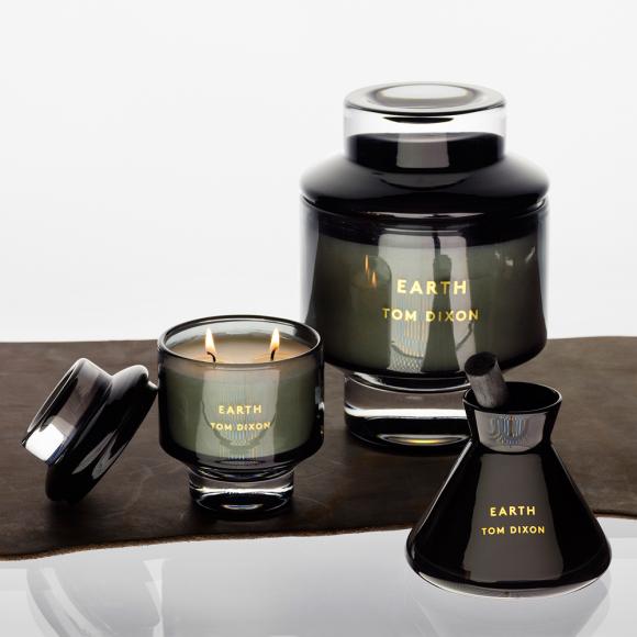 Tom Dixon Elements EARTH Scented Candle medium candle ELEC01E grey
