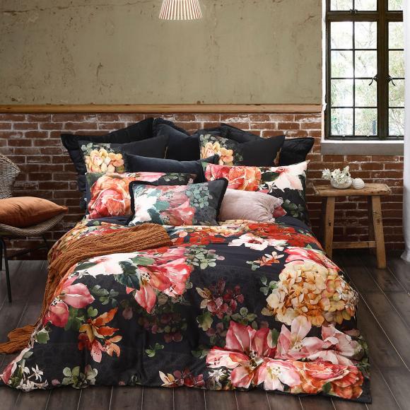 MM Linen Valencia double duvet cover set (with 2 pillowcases) dark multi
