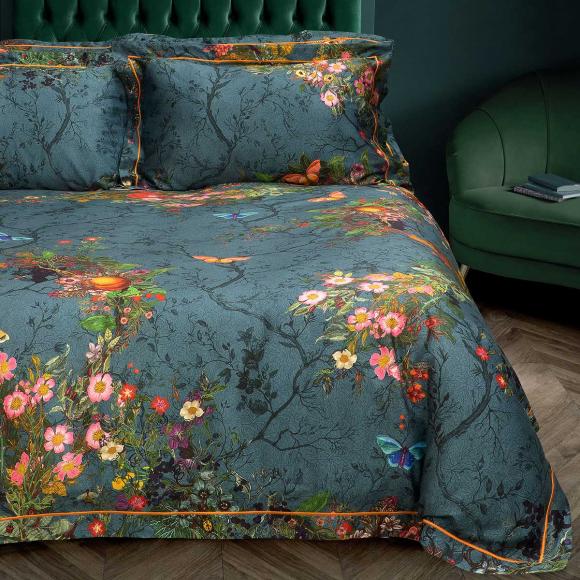 Timorous Beasties Bloomsbury Garden Teal king size duvet set teal