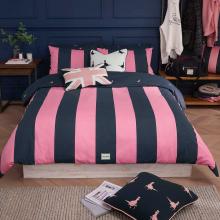 Jack Wills Printed Heritage Stripe Duvet Set Pink / Navy