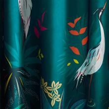 Sara Miller Teal Heron Lined Curtains