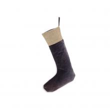 Nkuku Karru Cotton Velvet Stocking Charcoal