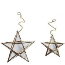 Nkuku Antique Brass Glass Star