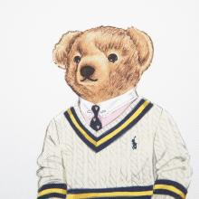 Ralph Lauren Home Preppy Hampton Bear Cushion Cover White