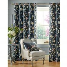 Laura Ashley Summer Palace Midnight Lined Curtains