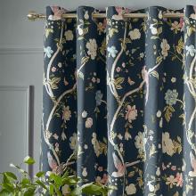 Laura Ashley Summer Palace Midnight Lined Curtains