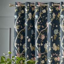 Laura Ashley Summer Palace Midnight Eyelet Curtains