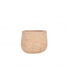 Nkuku Zadie Etched, Neutral Ceramic Planter