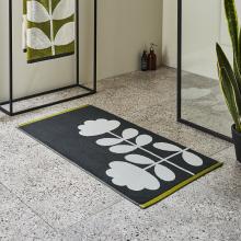 Orla Kiely Cut Stem Bath Mat Moss & Charcoal