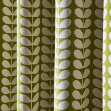 Orla Kiely Solid Stem Lined Eyelet Curtains Pear