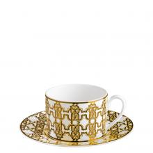 Roberto Cavalli Monogram Gold Tea Cup and Saucer
