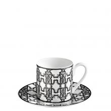 Roberto Cavalli Monogram Black Espresso Cup and Saucer