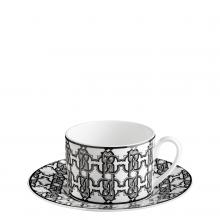 Roberto Cavalli Monogram Black Tea Cup and Saucer