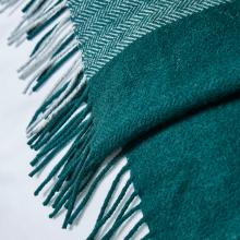 Avoca Green Stripe Cashmere Blend Blanket Throw