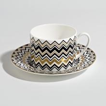 Missoni Home Collection Zig Zag Gold Tea Cup & Saucer
