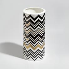 Missoni Home Collection Zig Zag Gold High Vase in Luxury Box 