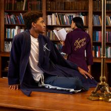 Kenzo K Varsity Kimono Robe Marine