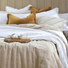 MM Linen Laundered Linen Bedspread Set Natural