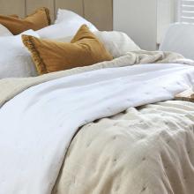 MM Linen Laundered Linen Bedspread Set Natural