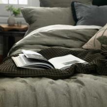MM Linen Laundered Linen Bedspread Set Olive