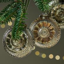 Nkuku Abitha Baubles - Gold & Grey - Set of 4 