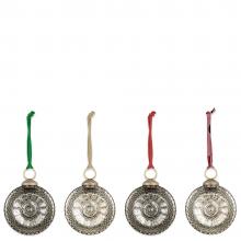 Nkuku Abitha Baubles - Gold & Grey - Set of 4 
