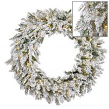 Goodwill Flock Pine Wreath with 400 LED