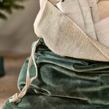 Nkuku Karru -  Cotton Velvet Sack -  Forest Green
