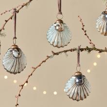 Nkuku Sohni Baubles - Gold & Cream - Set of 4 