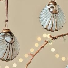 Nkuku Sohni Baubles - Gold & Cream - Set of 4 